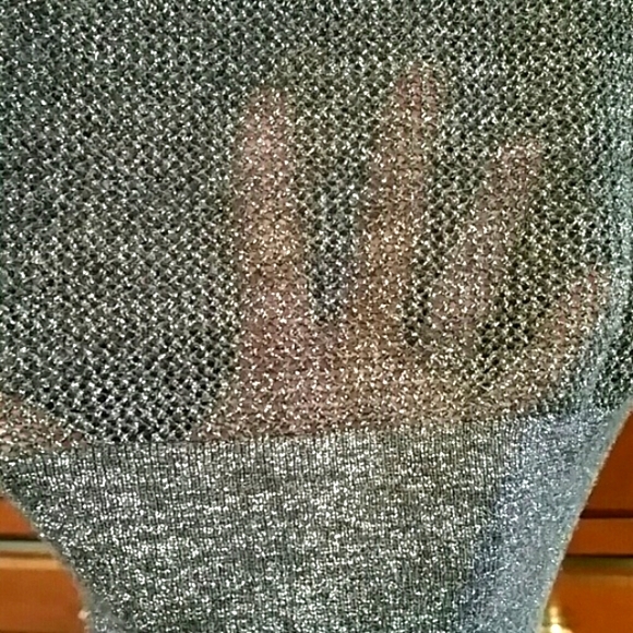 Express gray sheer sparkle knit sweater S - Picture 4 of 4